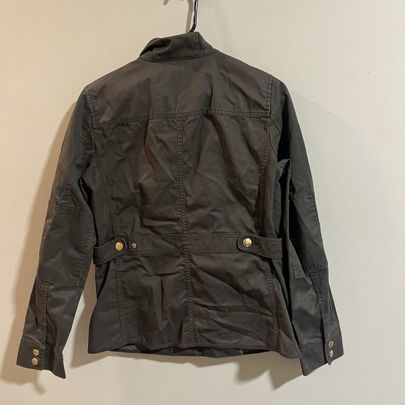 J Crew Green Relaxed Boyfriend Field Jacket Adjustable Waist - Women's Small - Picture 2 of 6
